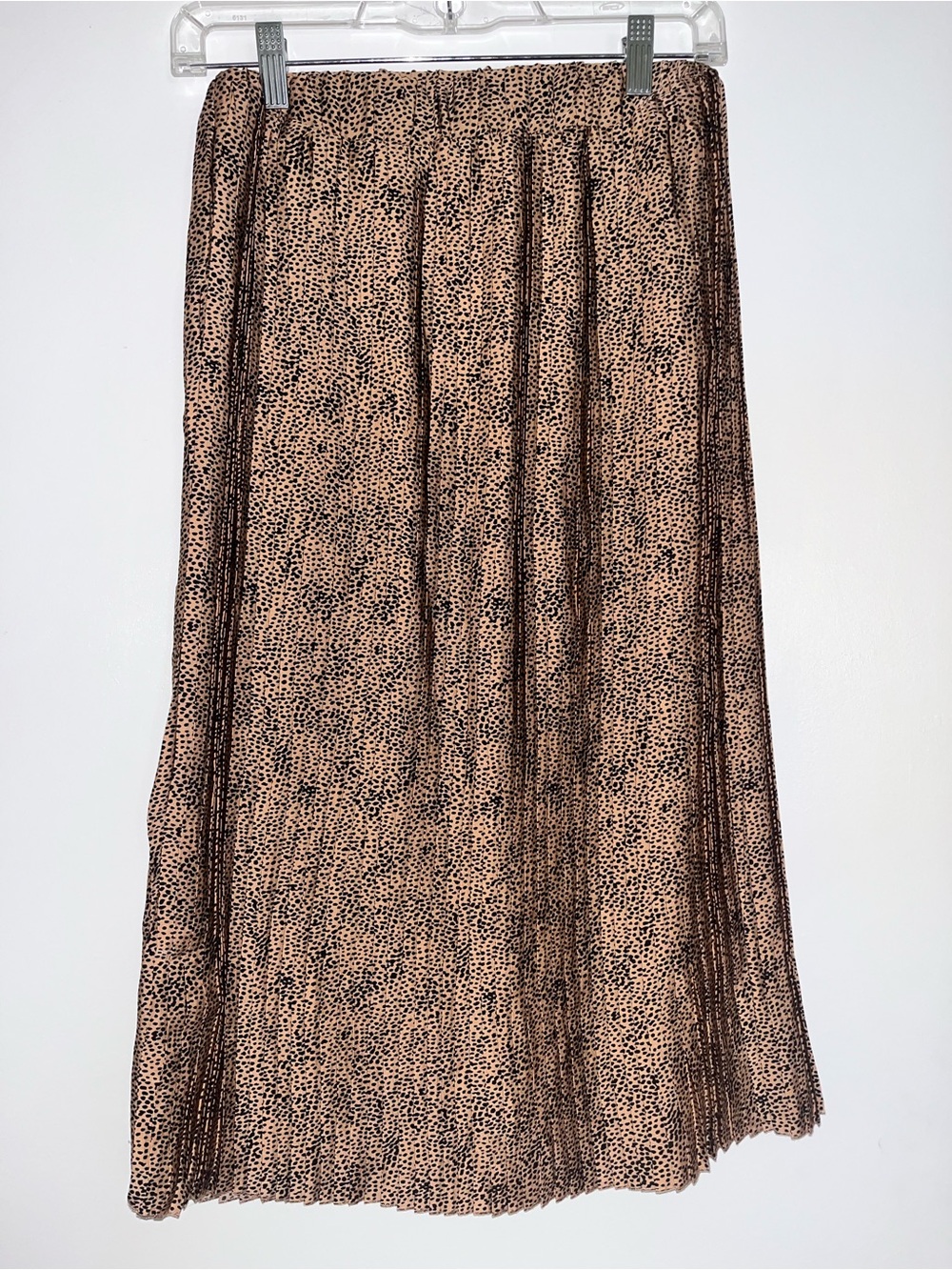 Cheetah Print Pleated Midi Skirt
